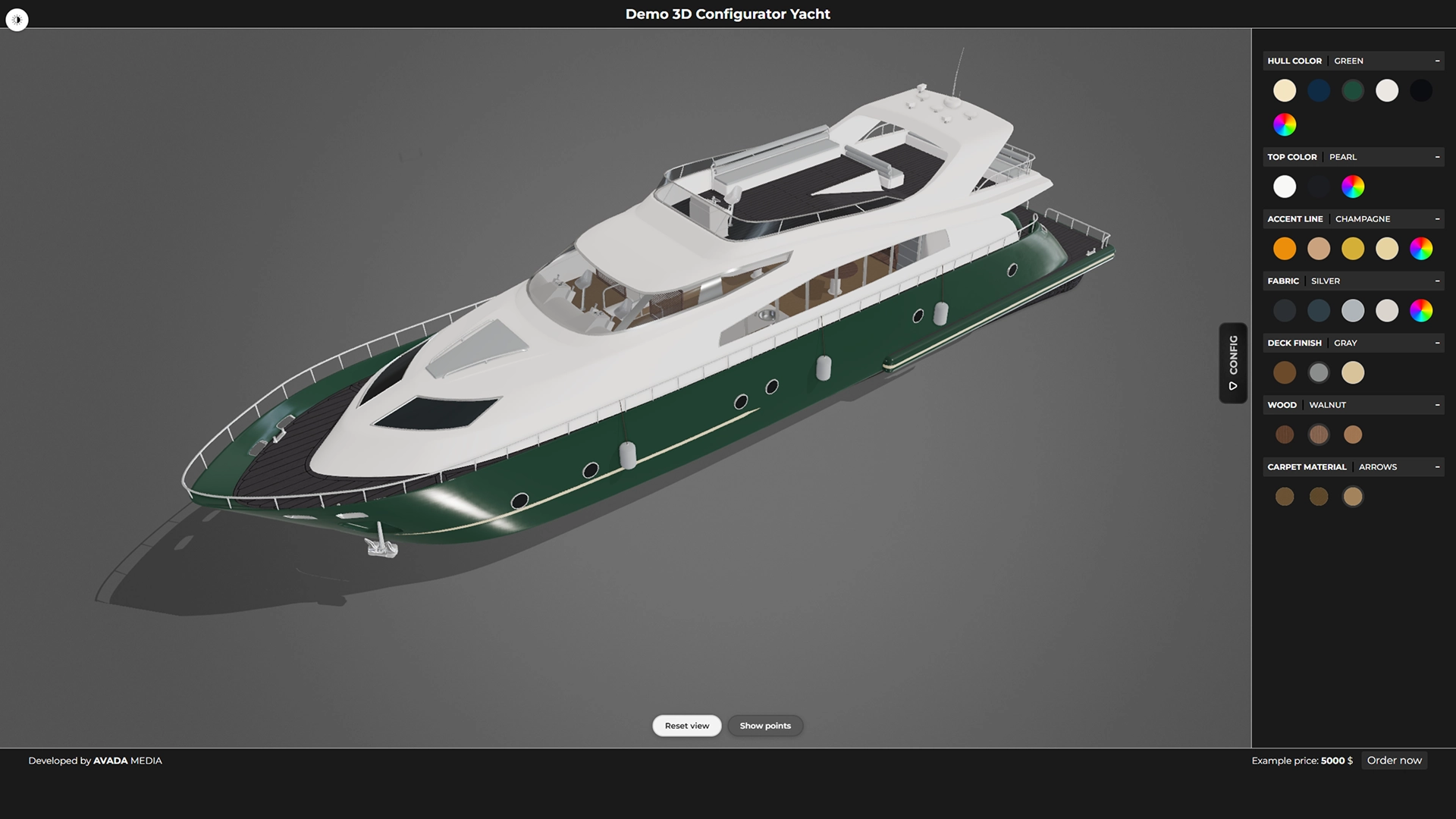 3D yacht configurator