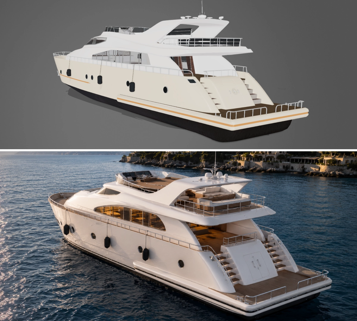 AI module for generating photorealistic renders of yacht configurations
