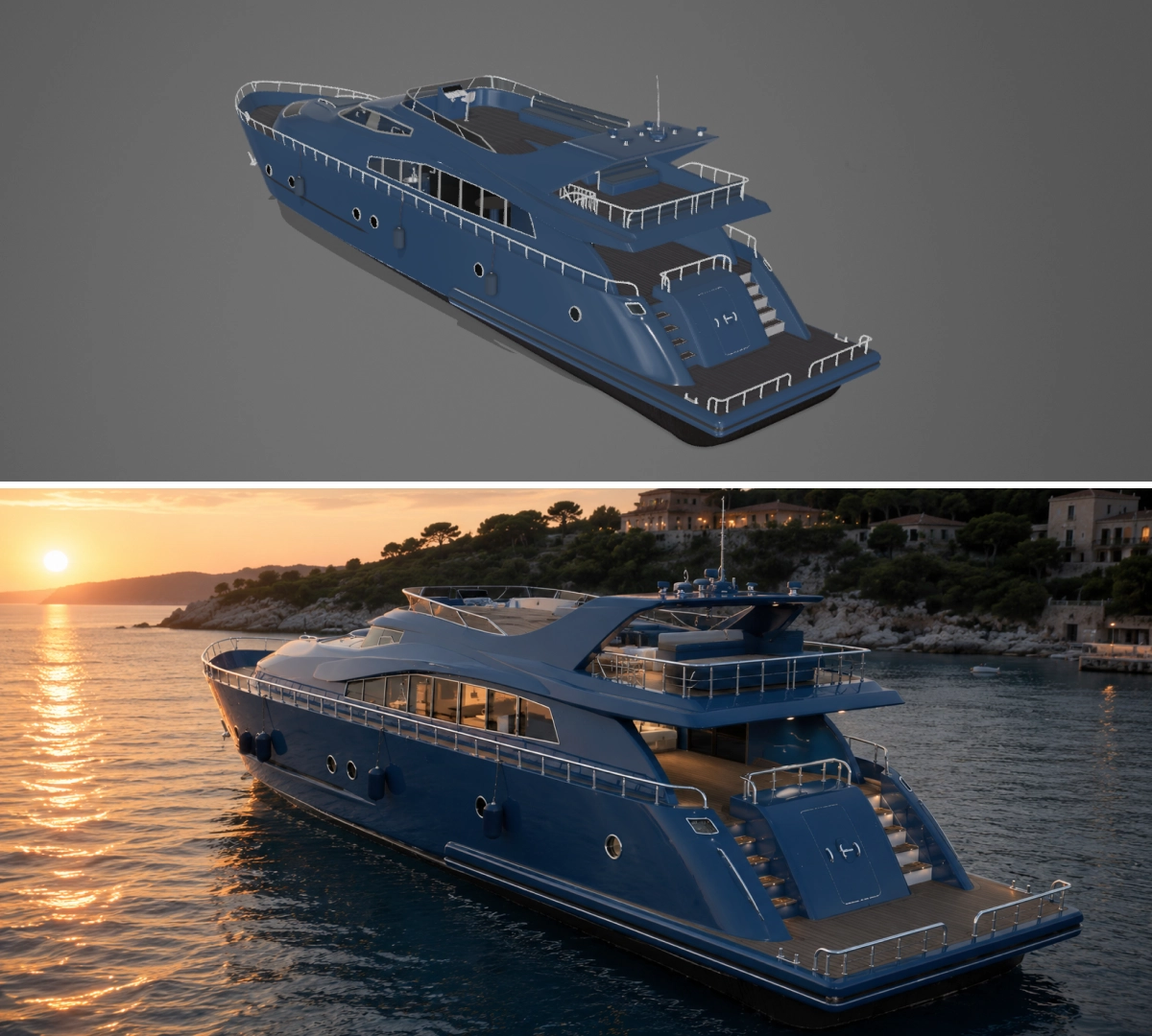 AI module for generating photorealistic renders of yacht configurations