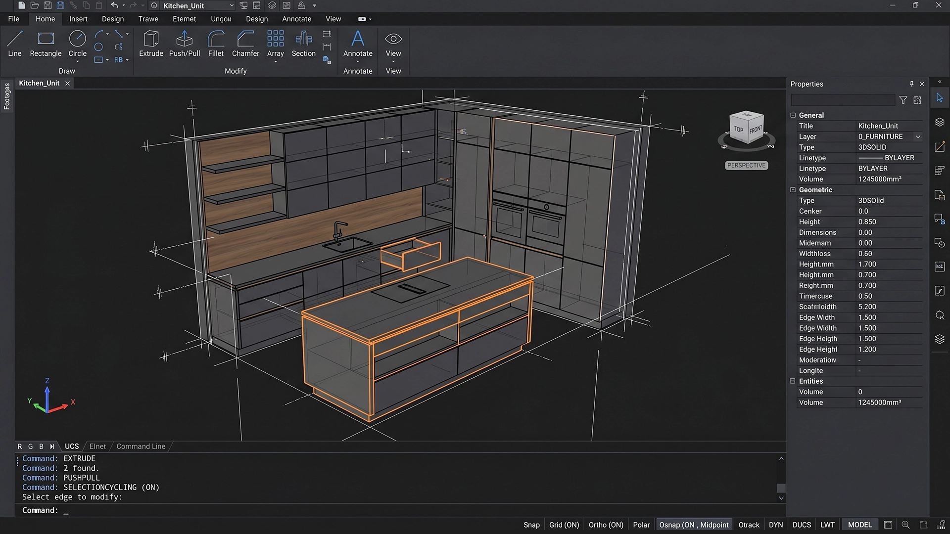CAD/CAM system for kitchen design