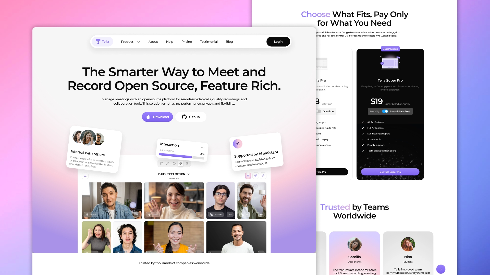 Corporate website for the product