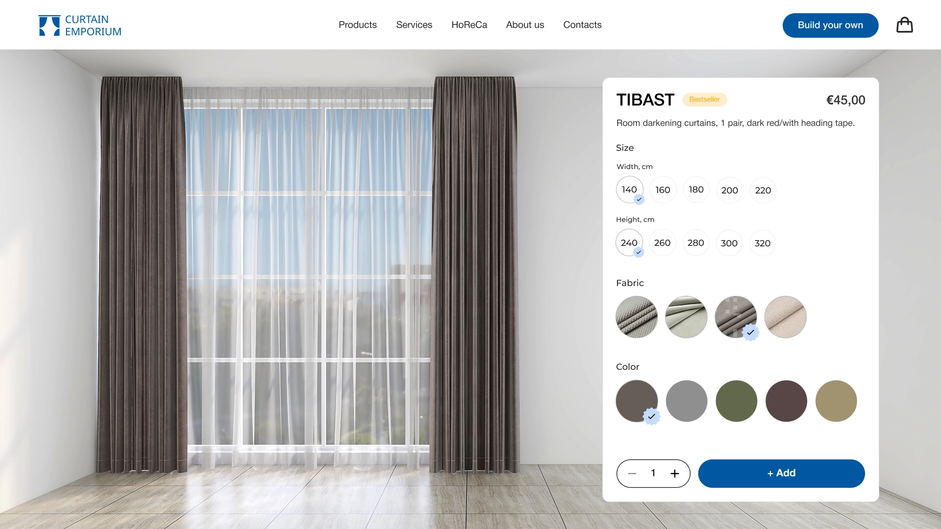 Curtains configurator