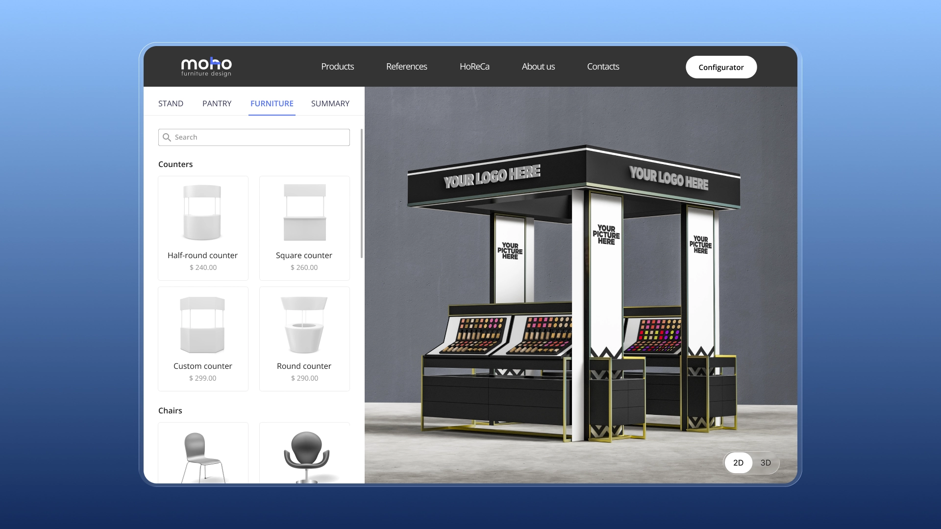 Exhibition stand configurator