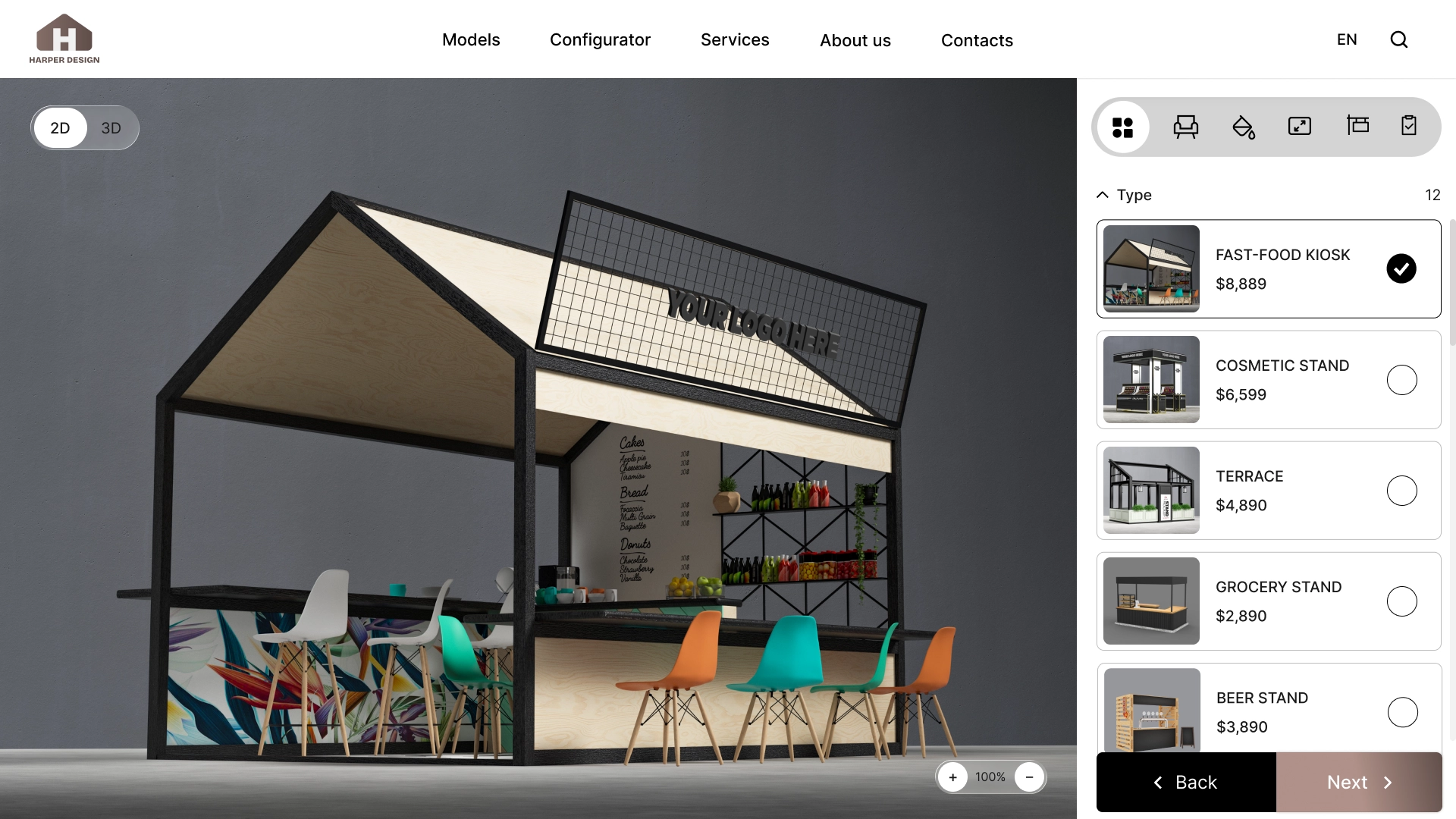 Exhibition stand configurator 2
