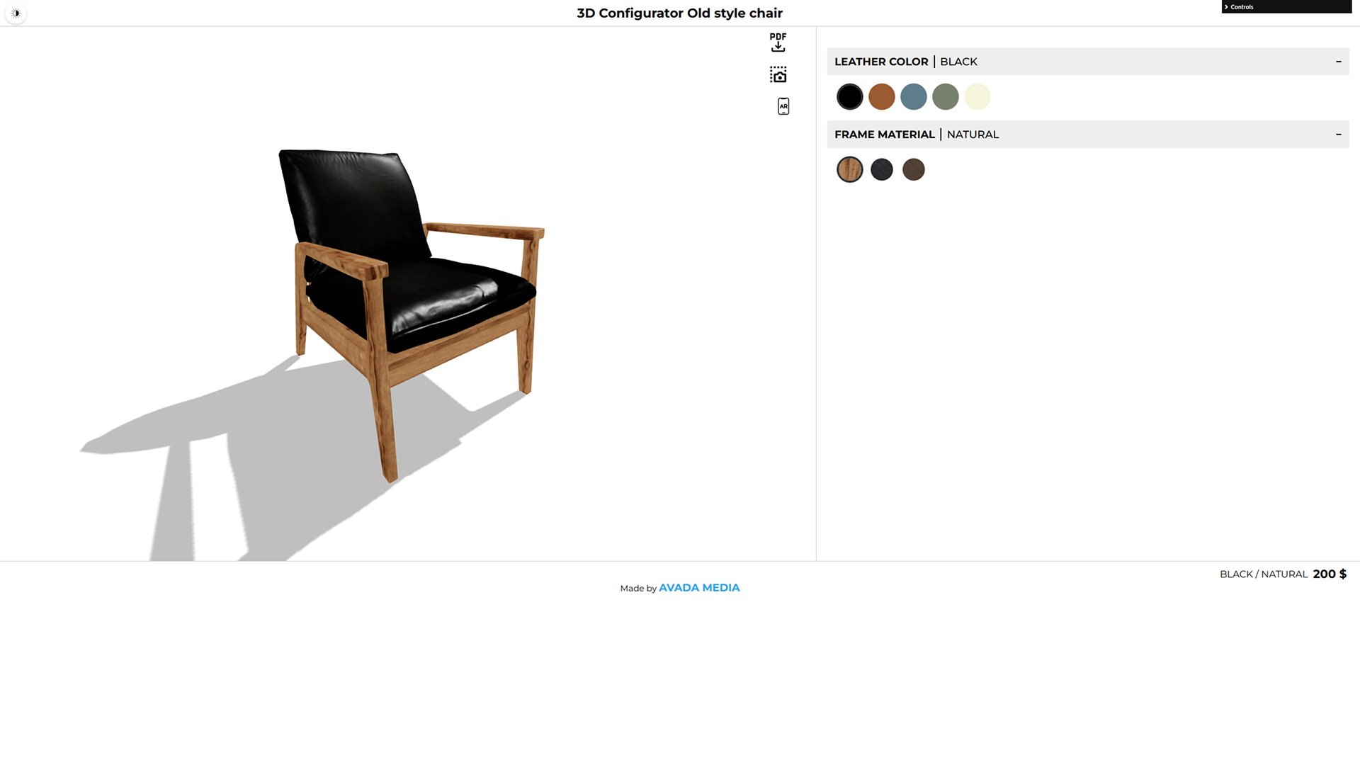 Furniture configurator demo