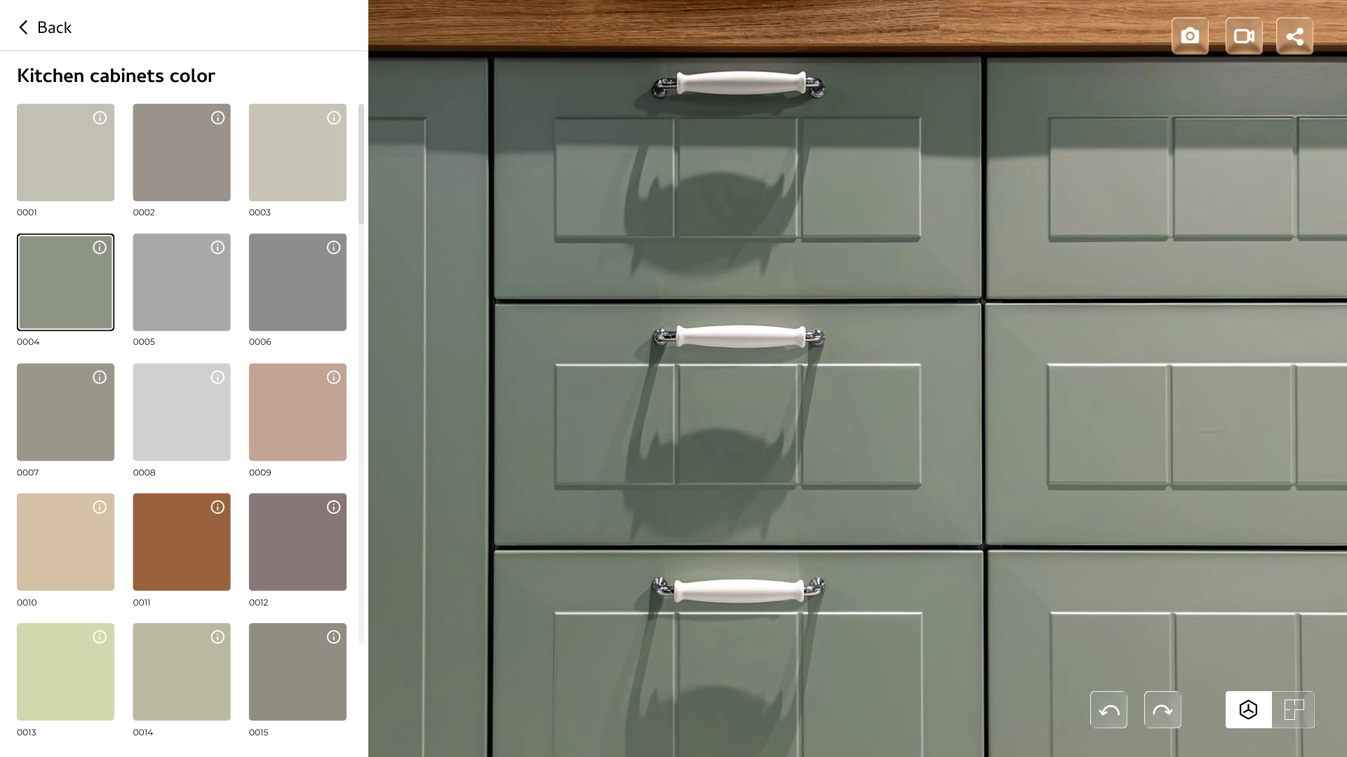 Interactive 3D kitchen configurator