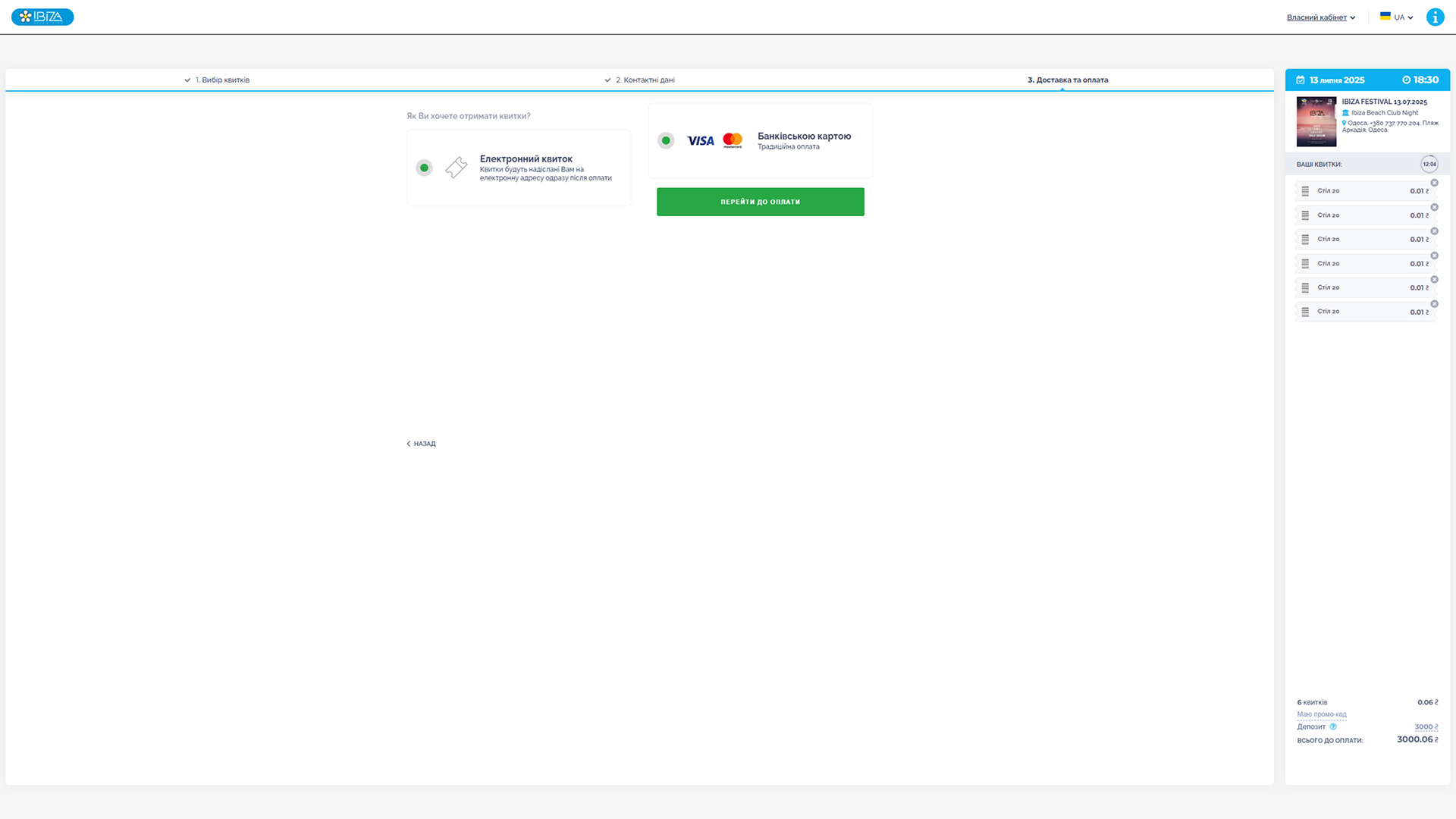 Seat configurator Ibiza payment