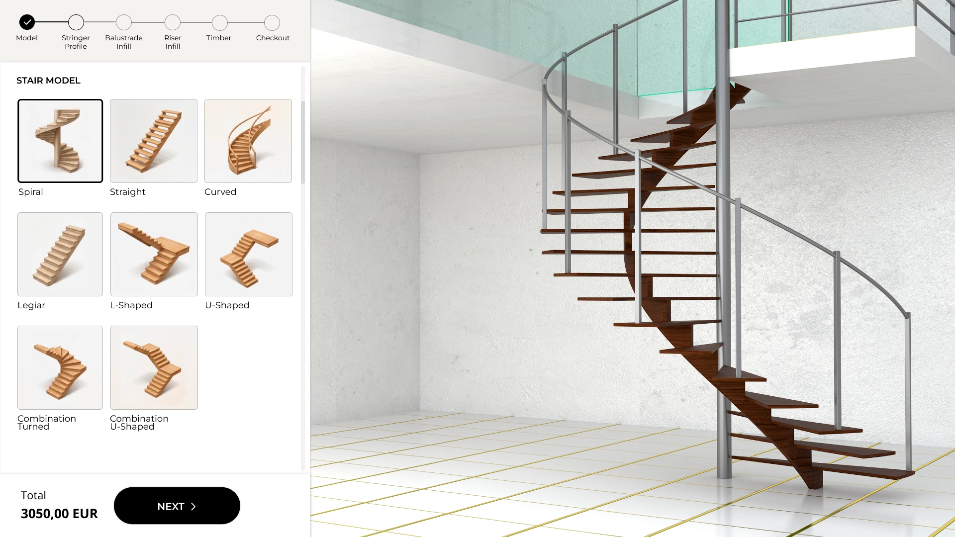 2D Staircase Configurator
