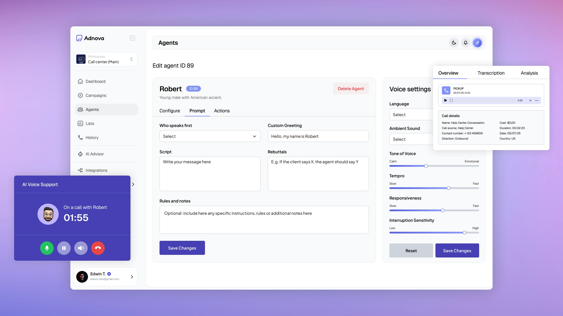 Voice bot for call centers