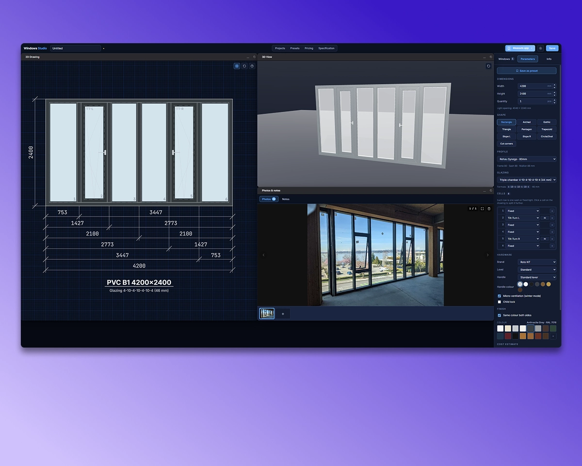 Window cpq system for business