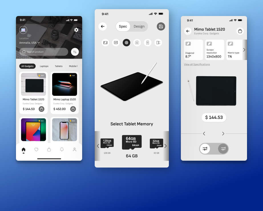 Develop mobile apps with 2D/3D configurators