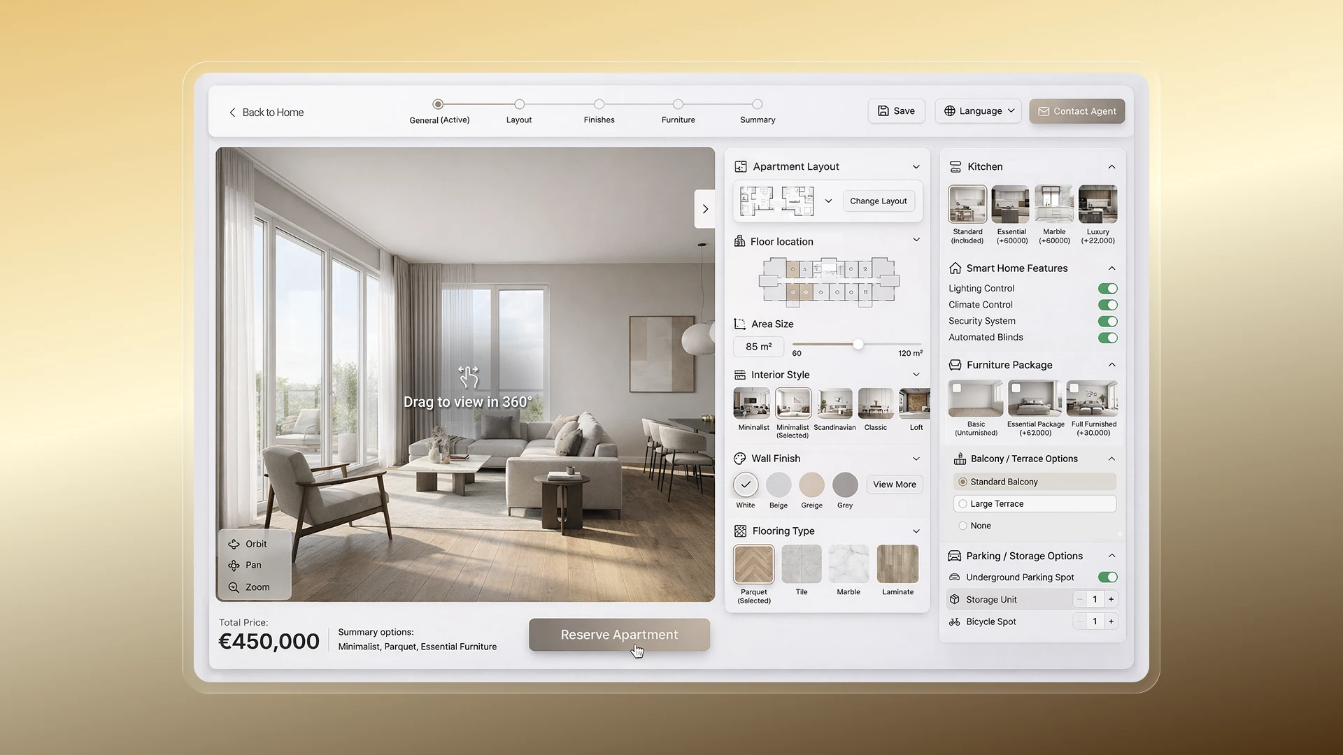 Development of configurators for apartments for sale