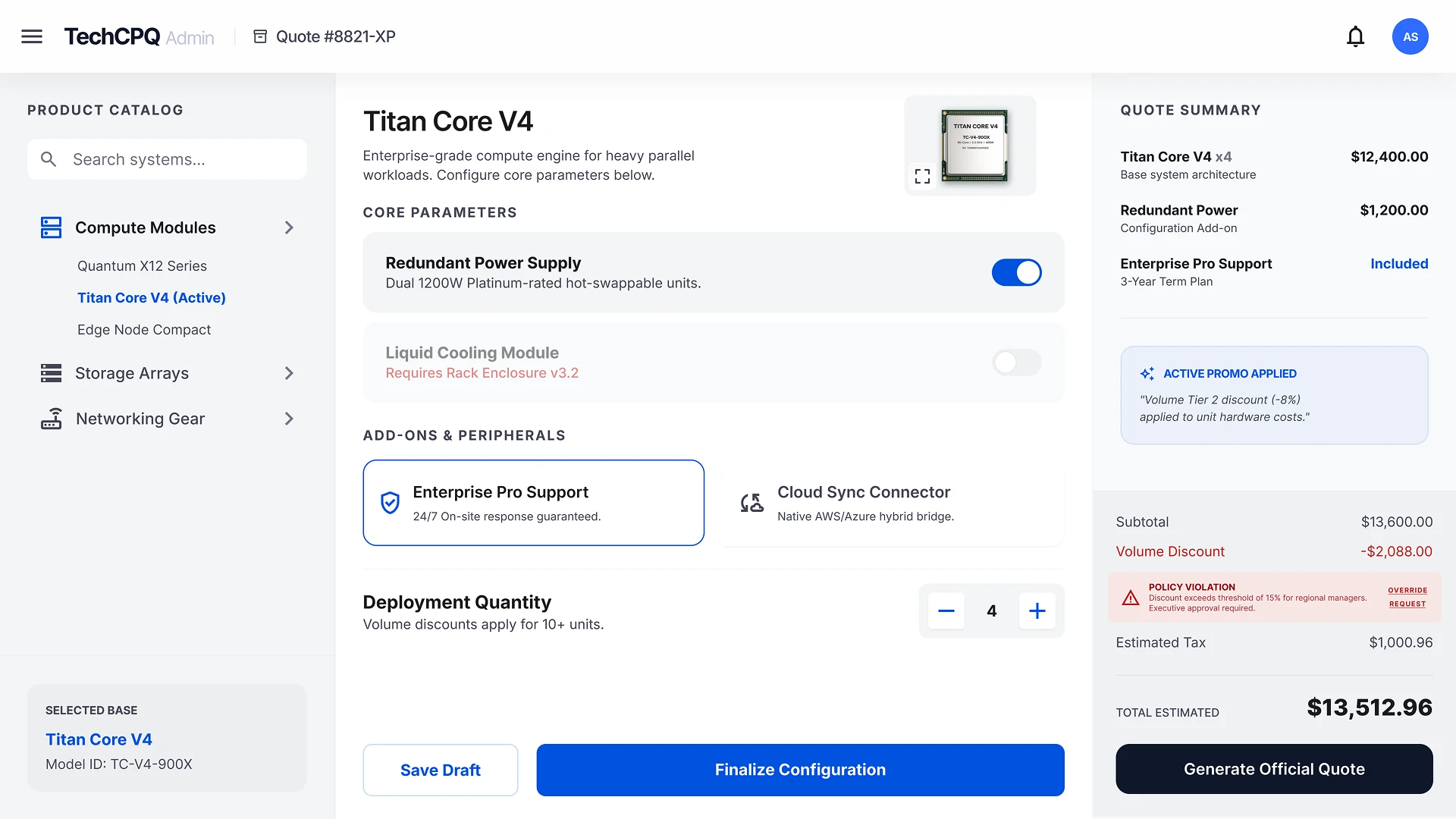 CPQ конфігуратор IT продуктів, налаштування параметрів та автоматичний розрахунок ціни з AI