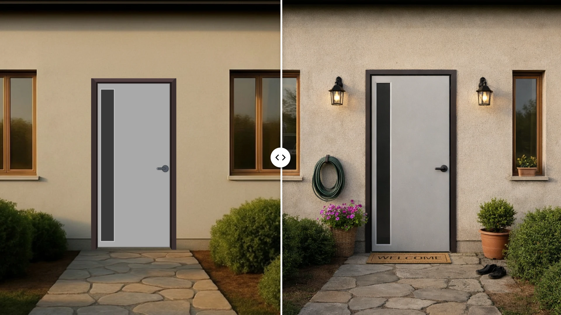 AI visualization of LUXEDOOR doors in a realistic interior after configuration