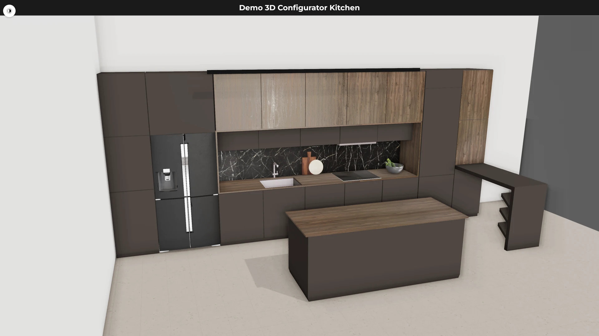 Interactive 3D kitchen constructor on a modern web platform