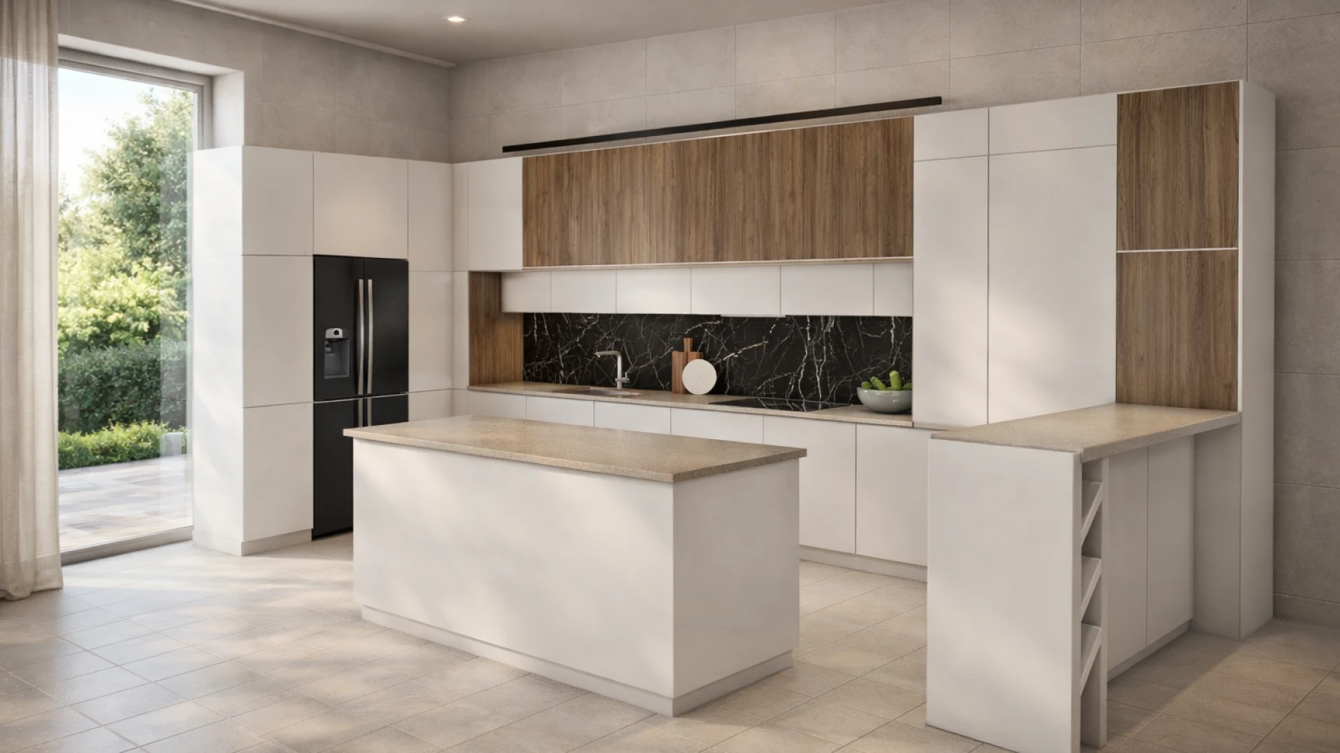 Photorealistic kitchen render from an online configurator