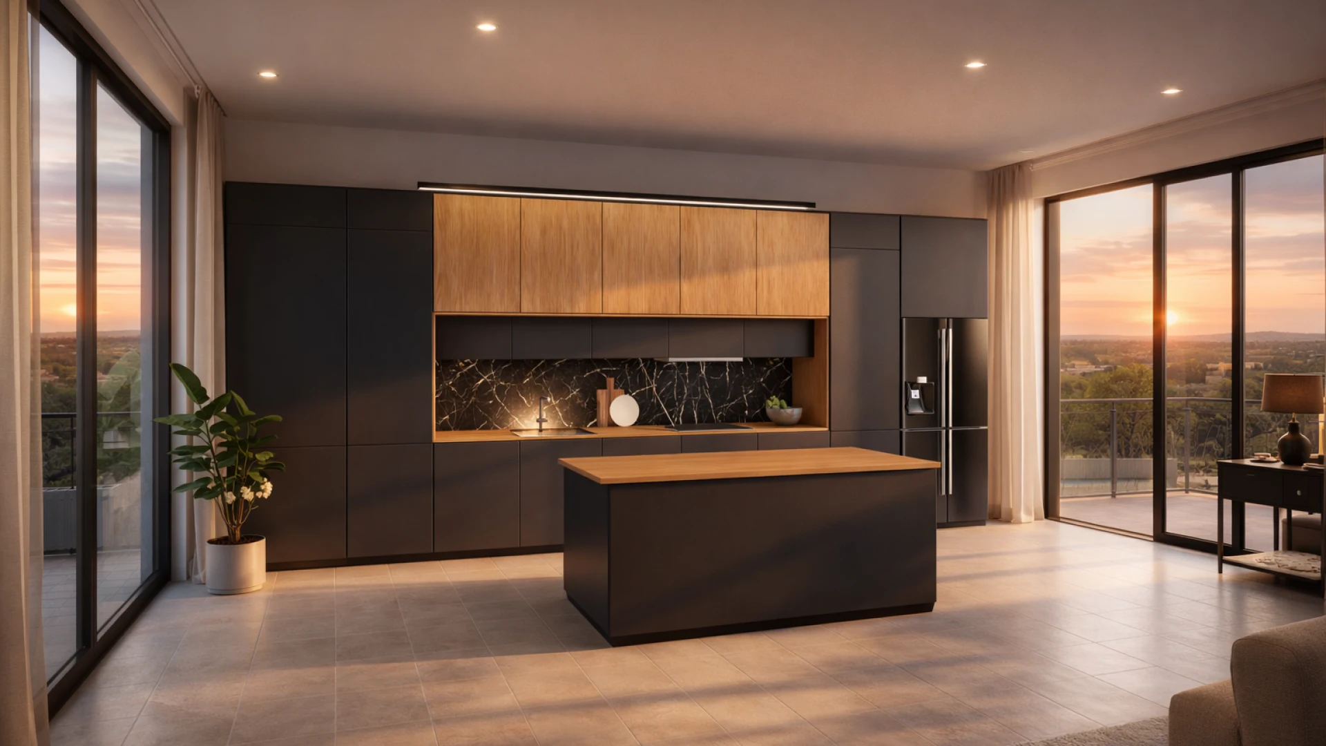 Online kitchen configurator – 3D model in a finished interior design