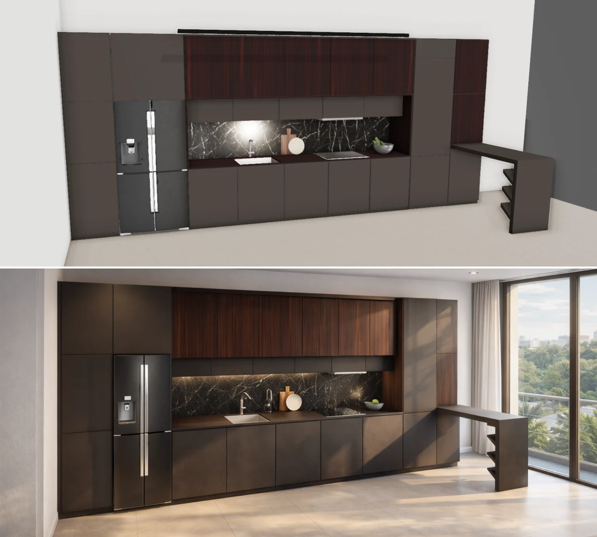 Online kitchen configurator demo project – realistic interior example