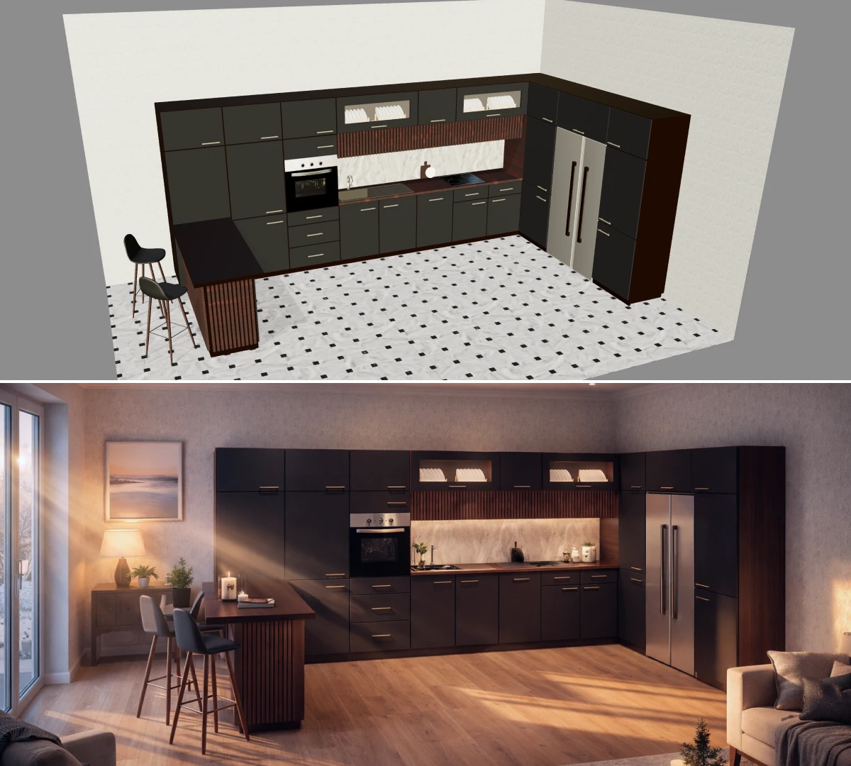 Professional kitchen demo configurator with an AI module