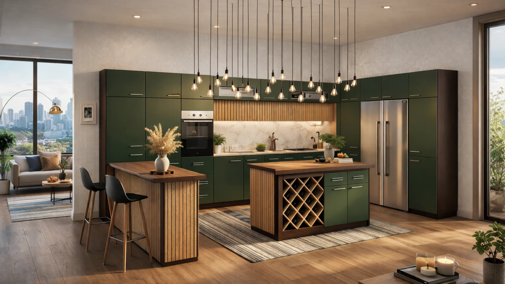 Modern kitchen configuration with AI visualization