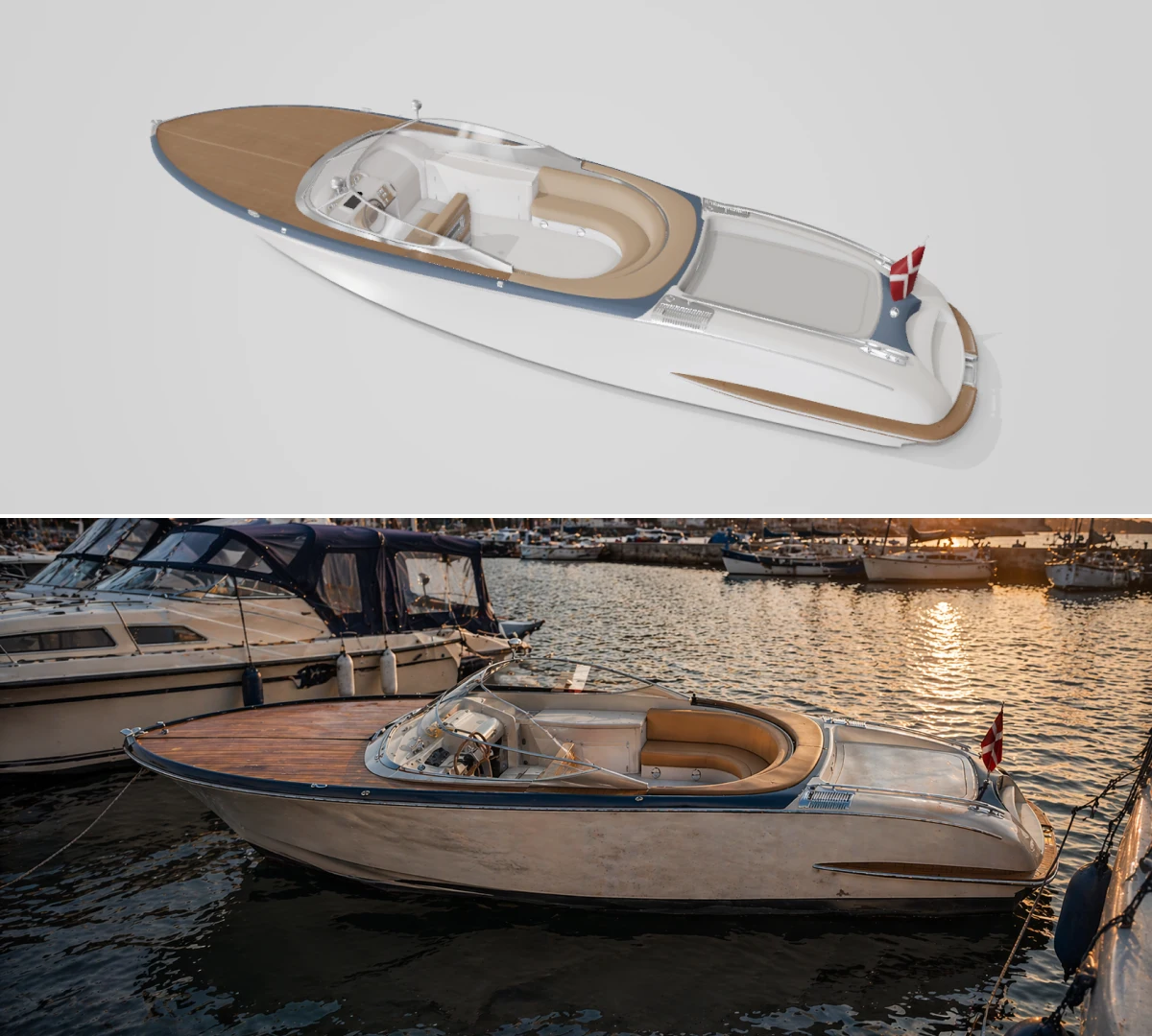 AI генерация фотореалистичного рендера лодки по заданным параметрам