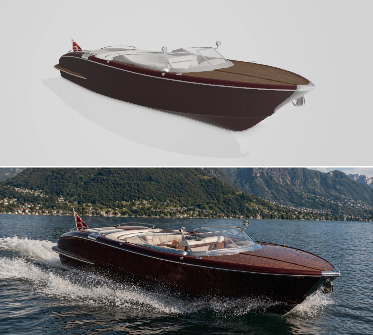 AI визуализатор в демо конфигураторе для создания реалистичных сцен лодки