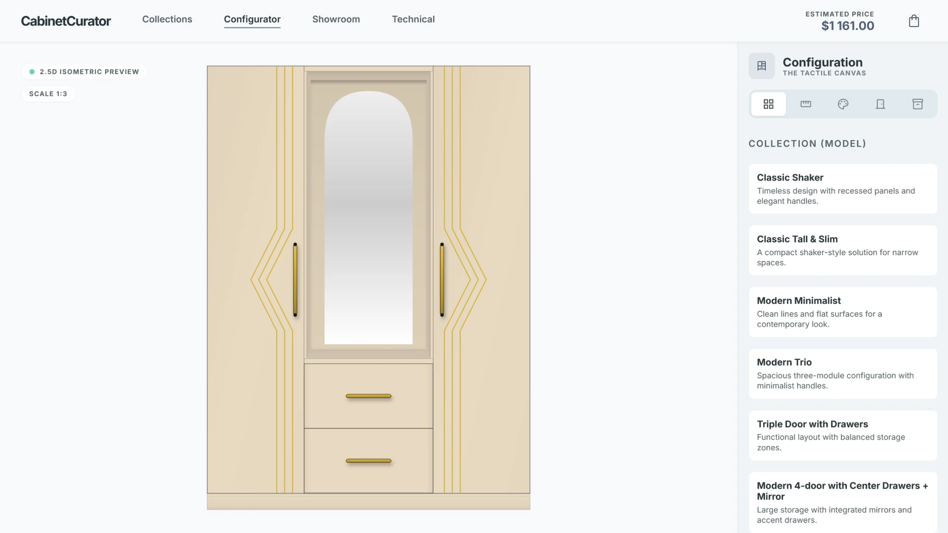 Demo project of the online wardrobe configurator