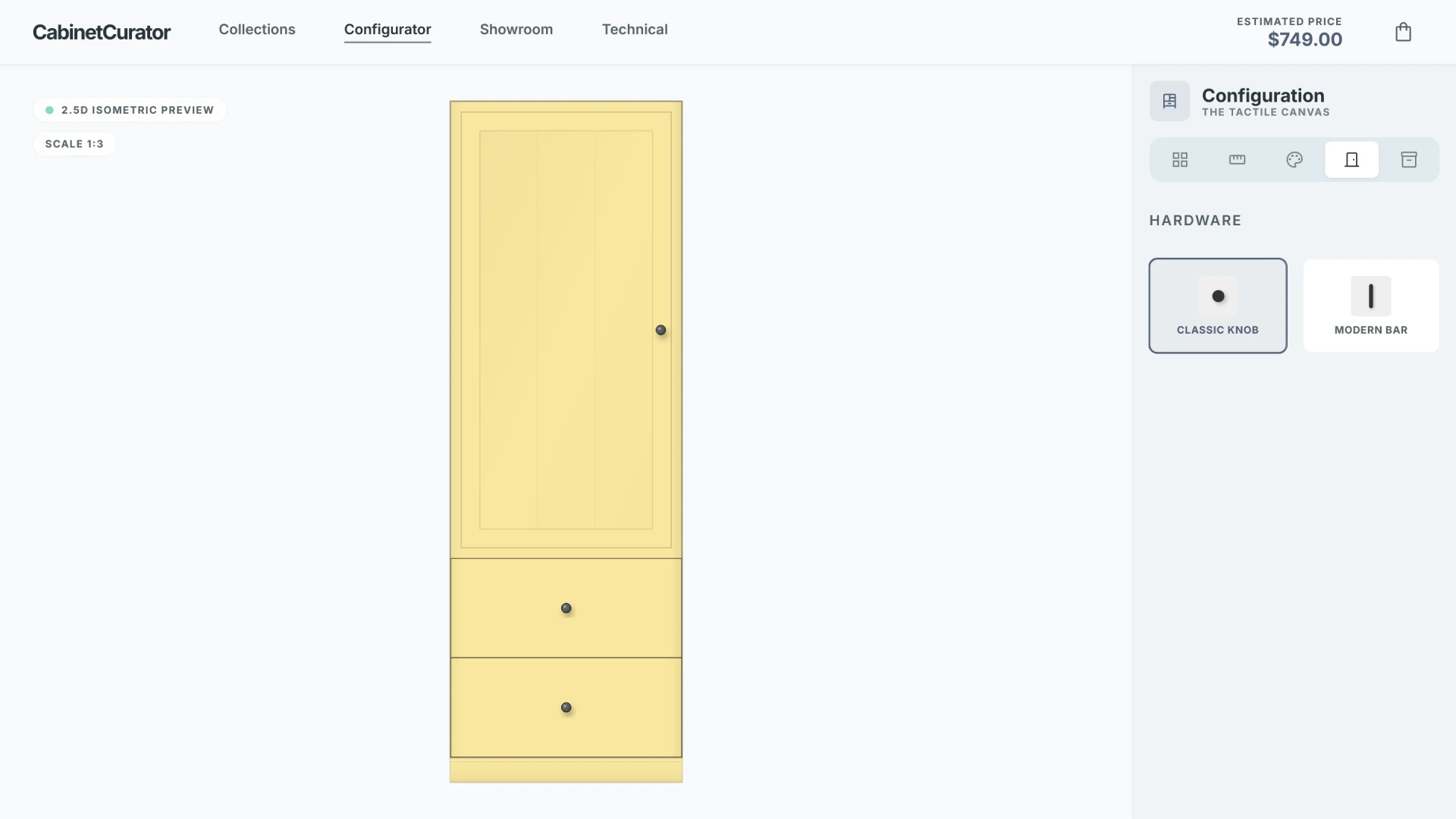 Choosing wardrobe hardware – handles and style in the configurator