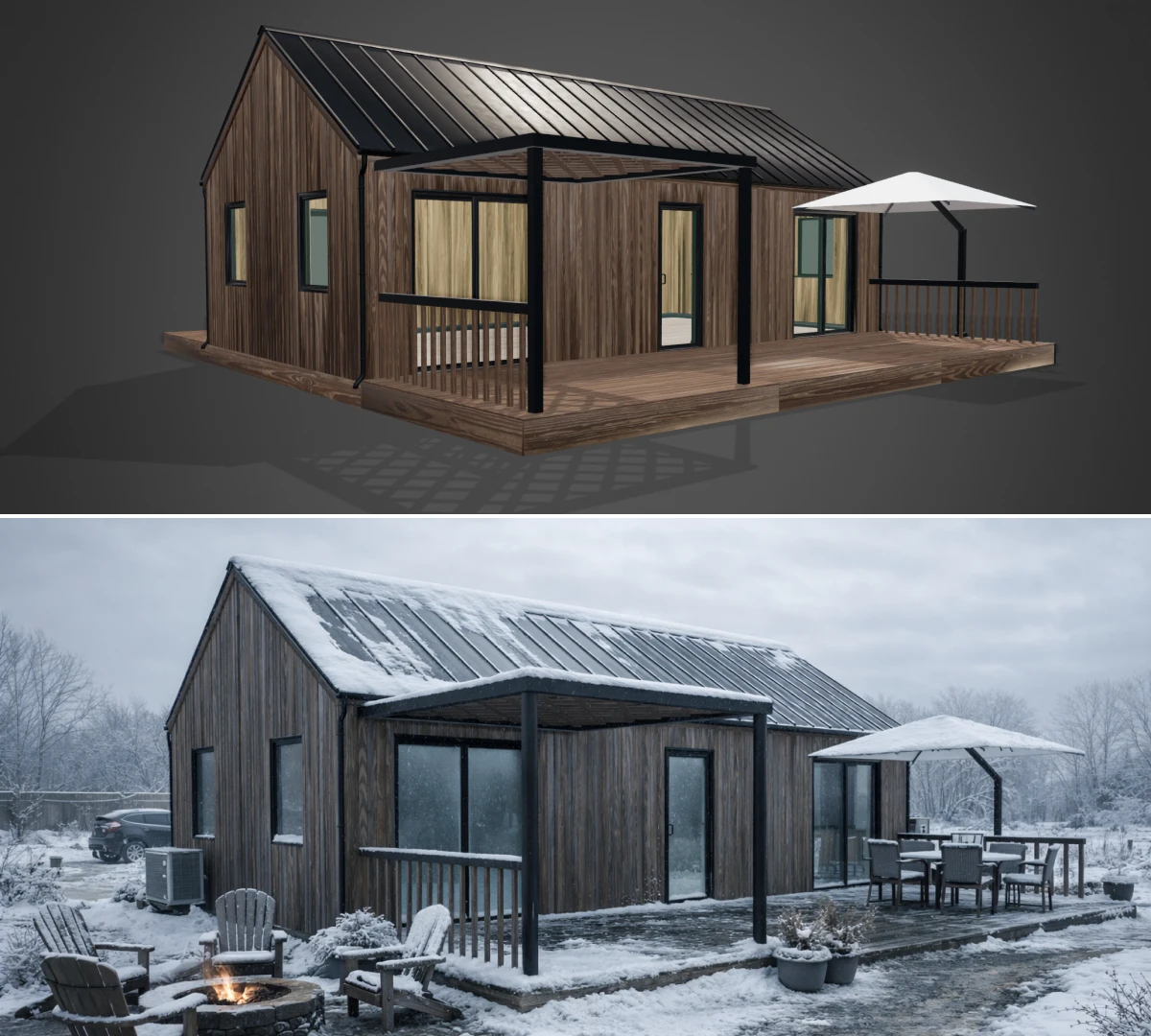 Creating a realistic house interior using AI based on a 3D configuration