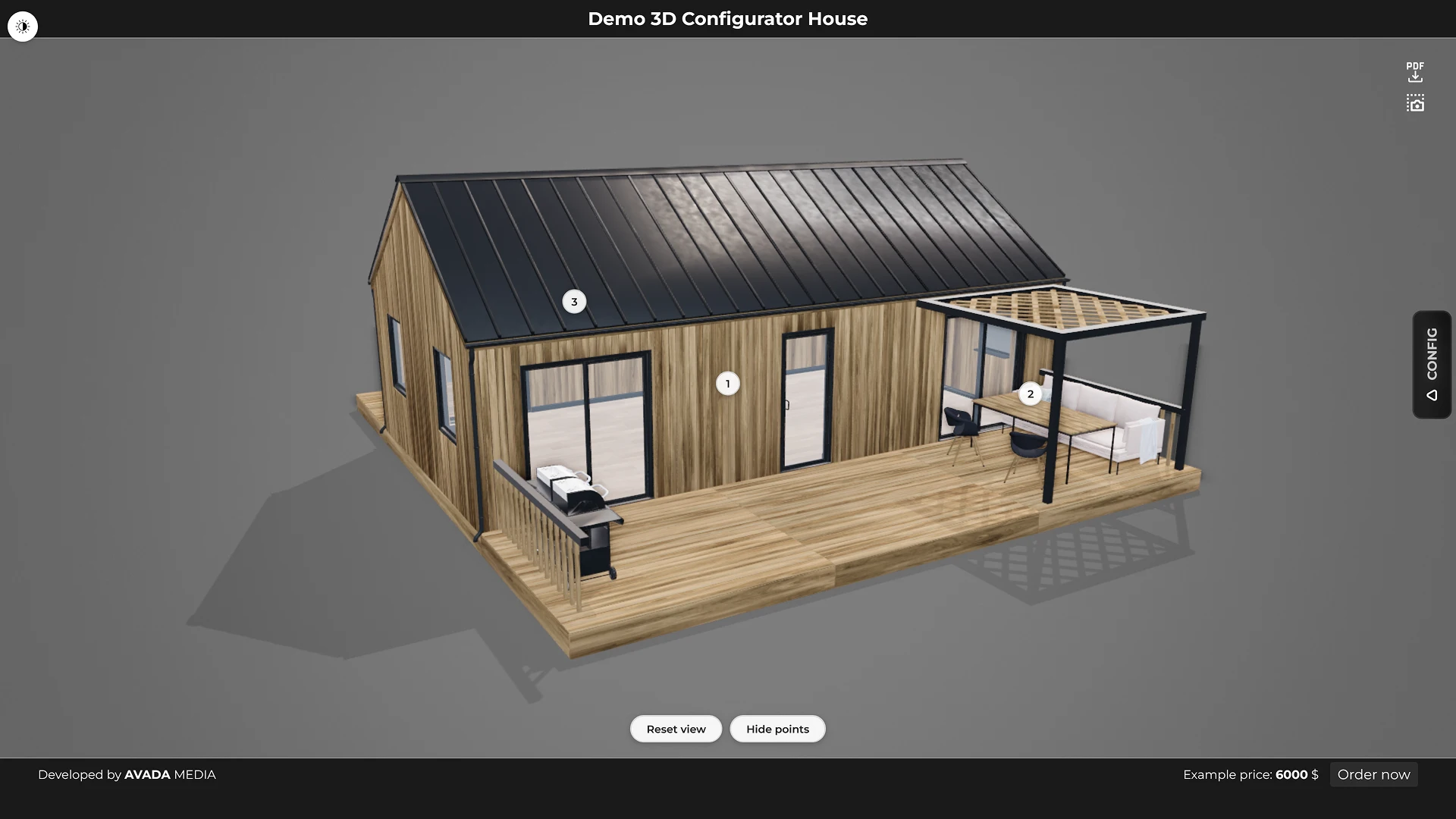 Interactive 3D house configurator with layout and design customization online